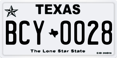 TX license plate BCY0028