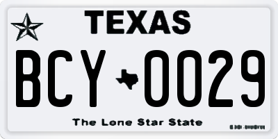 TX license plate BCY0029