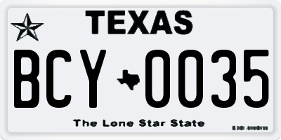 TX license plate BCY0035