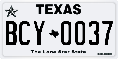 TX license plate BCY0037