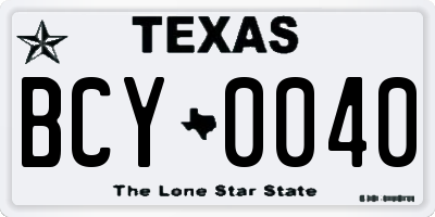 TX license plate BCY0040