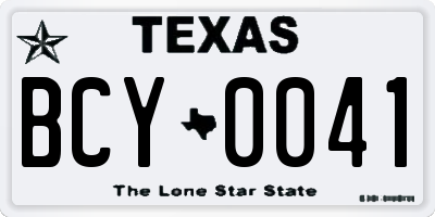 TX license plate BCY0041