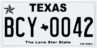 TX license plate BCY0042