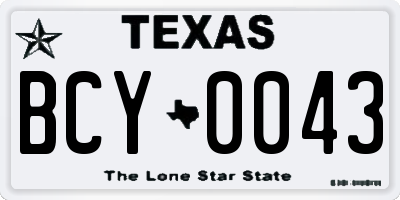 TX license plate BCY0043