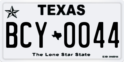 TX license plate BCY0044