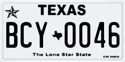 TX license plate BCY0046