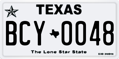 TX license plate BCY0048