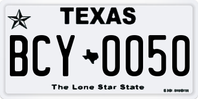 TX license plate BCY0050