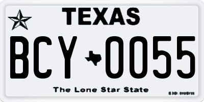 TX license plate BCY0055