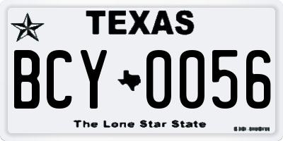 TX license plate BCY0056