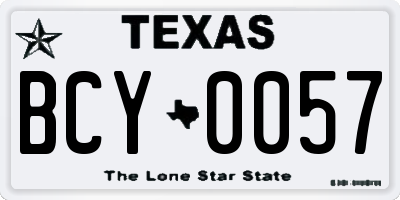 TX license plate BCY0057