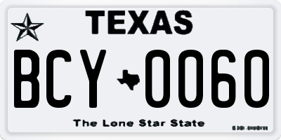 TX license plate BCY0060