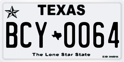 TX license plate BCY0064