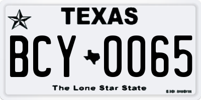 TX license plate BCY0065