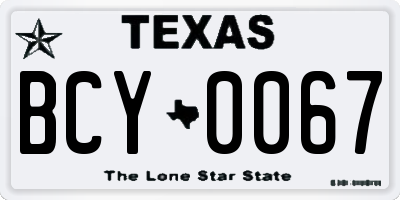 TX license plate BCY0067