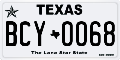TX license plate BCY0068