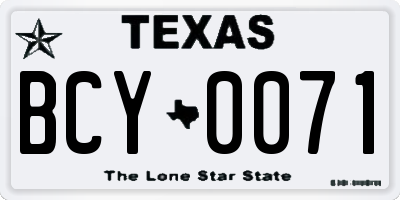 TX license plate BCY0071