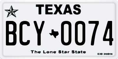TX license plate BCY0074