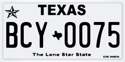 TX license plate BCY0075