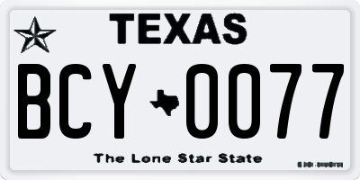 TX license plate BCY0077