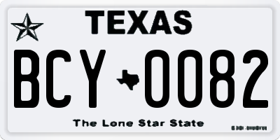 TX license plate BCY0082