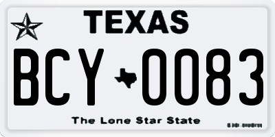 TX license plate BCY0083