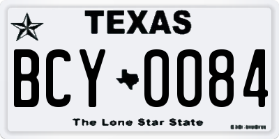 TX license plate BCY0084