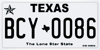 TX license plate BCY0086