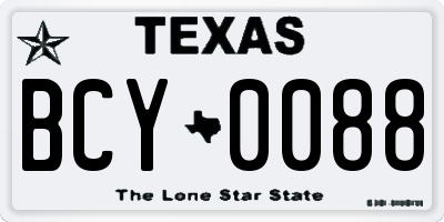 TX license plate BCY0088