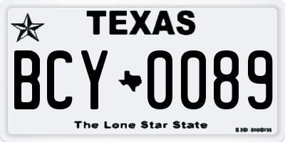 TX license plate BCY0089
