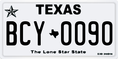 TX license plate BCY0090