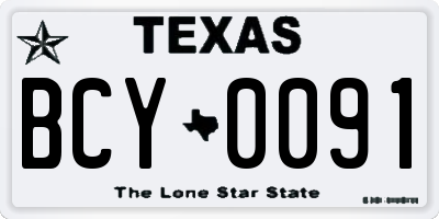 TX license plate BCY0091