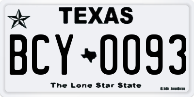 TX license plate BCY0093