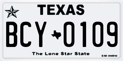 TX license plate BCY0109