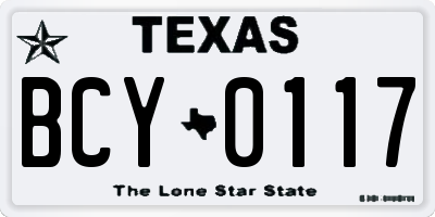 TX license plate BCY0117