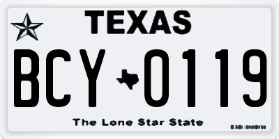 TX license plate BCY0119