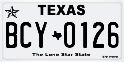TX license plate BCY0126