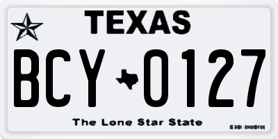 TX license plate BCY0127