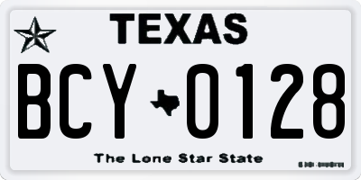 TX license plate BCY0128