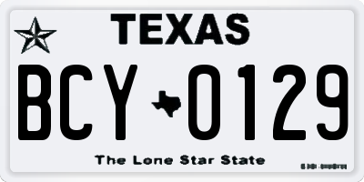 TX license plate BCY0129
