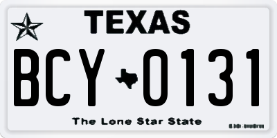 TX license plate BCY0131