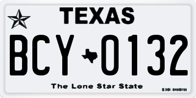 TX license plate BCY0132