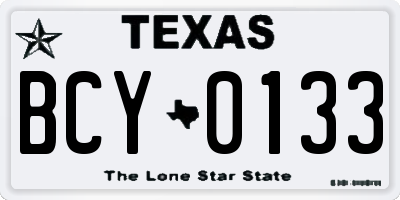 TX license plate BCY0133