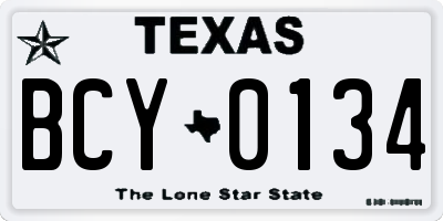 TX license plate BCY0134