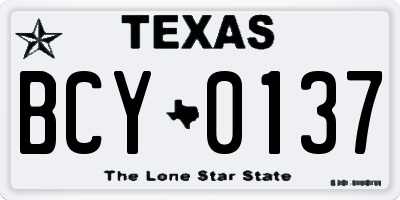 TX license plate BCY0137