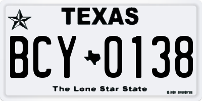 TX license plate BCY0138