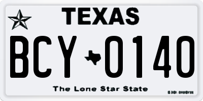 TX license plate BCY0140