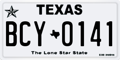 TX license plate BCY0141