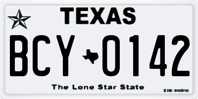 TX license plate BCY0142