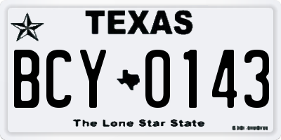 TX license plate BCY0143